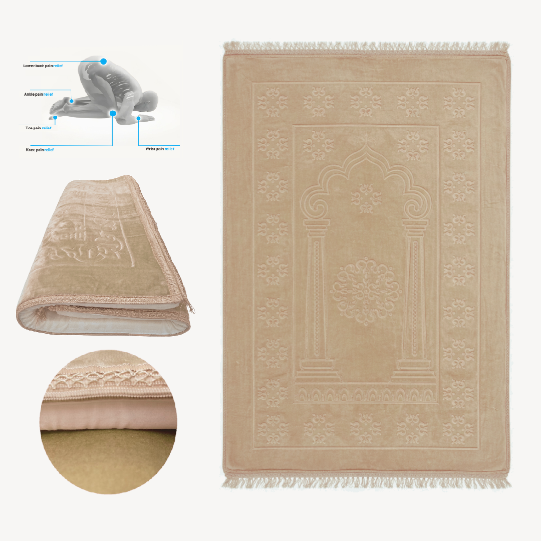 Al Shifa Ortho Memory Foam Prayer Mat (Jai Namaz) – Beige – PrayerEase