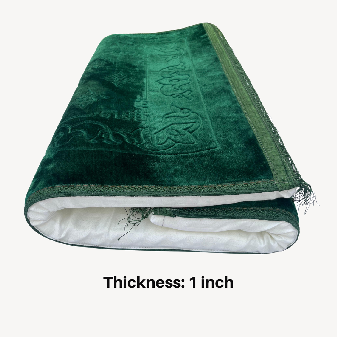 Al Shifa Memory Foam Prayer Mat/ Jai Namaz - Green
