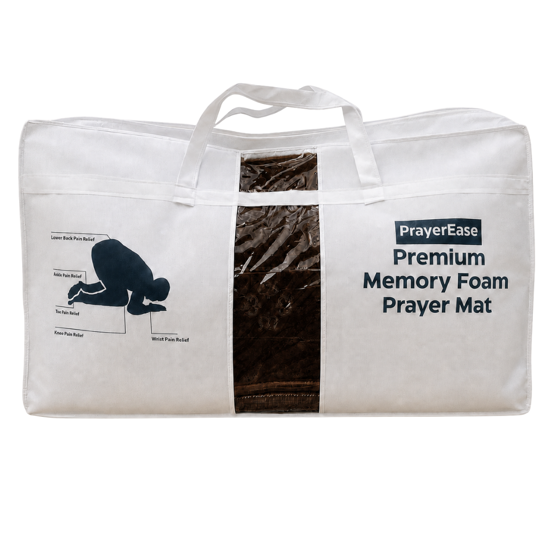 Al Ridwan Comfort Memory Foam Prayer Mat (Jai Namaz) - Brown
