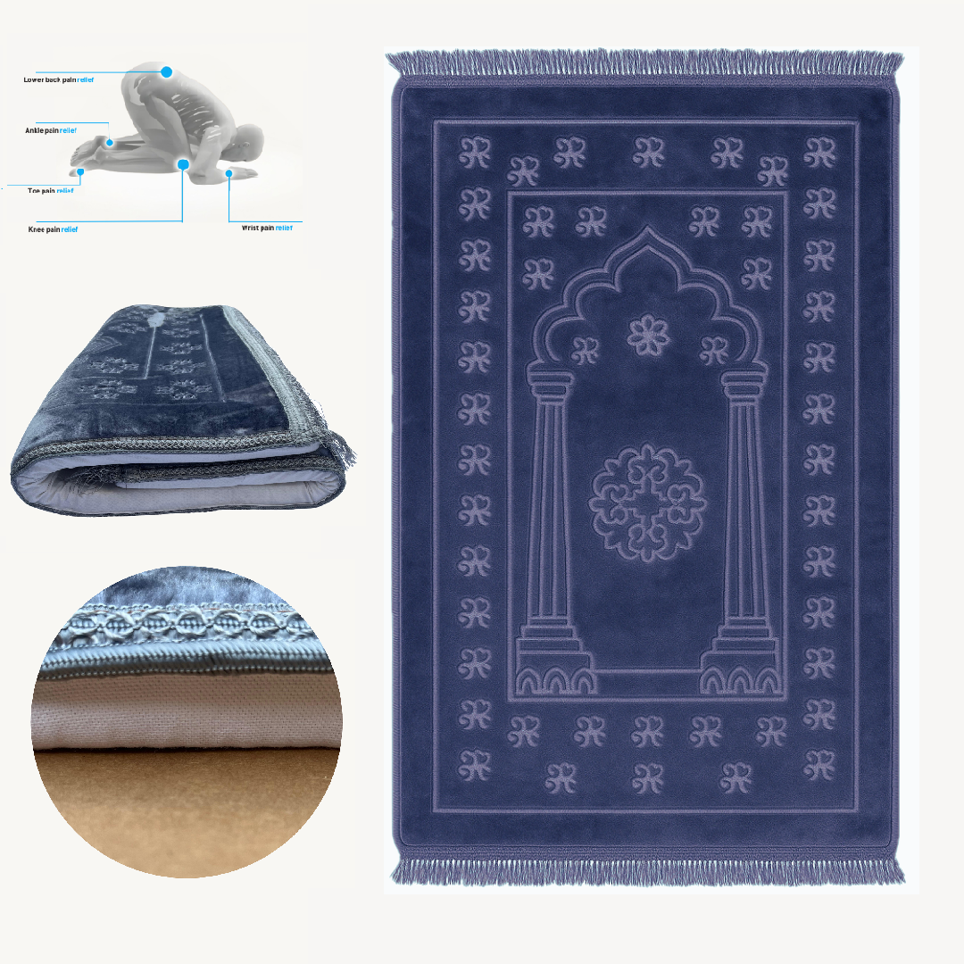 Al Shifa Memory Foam Prayer Mat/ Jai Namaz - Gray