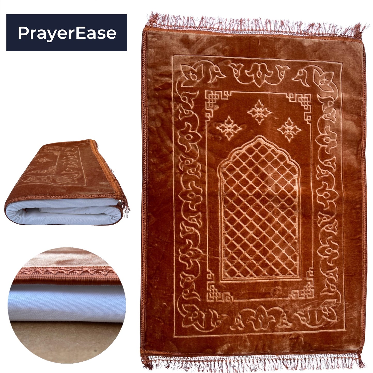 Al Shifa Ortho Memory Foam Prayer Mat/ Jai Namaz - Camel