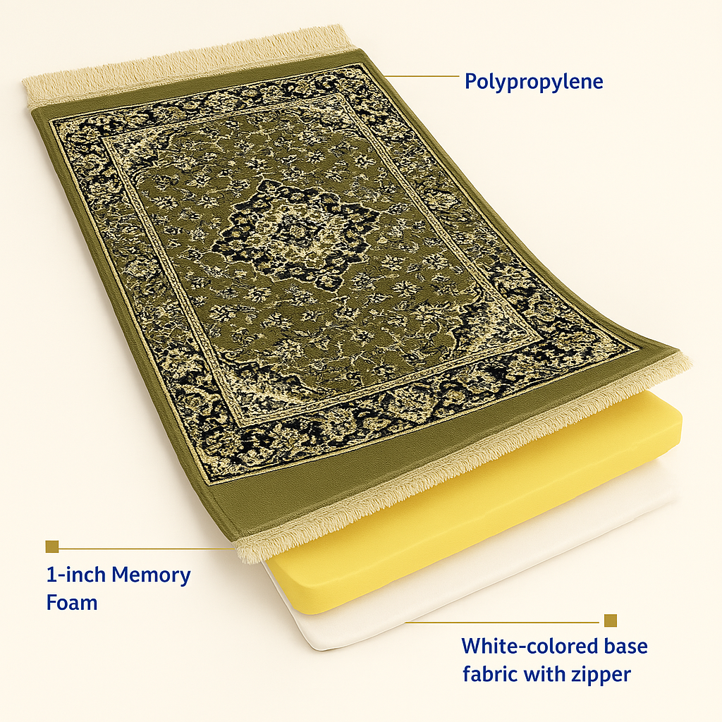 Riyad al-Jannah Design Memory Foam Prayer Mat/ Jai Namaz