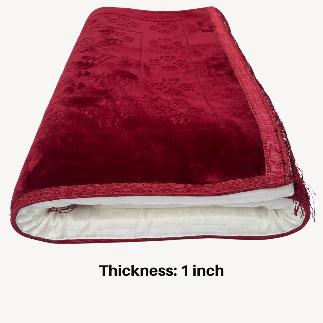 Al Shifa Memory Foam Prayer Mat/ Jai Namaz - Maroon