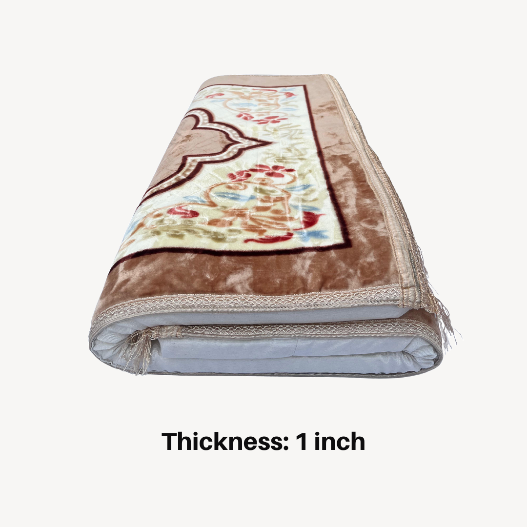 Al Noor Memory Foam Prayer Mat/ Jai Namaz – Beige