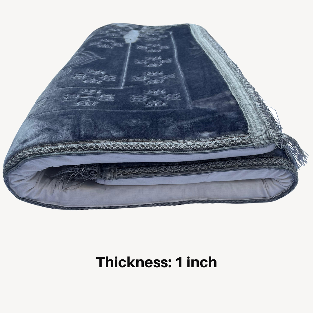 Al Shifa Memory Foam Prayer Mat/ Jai Namaz - Gray