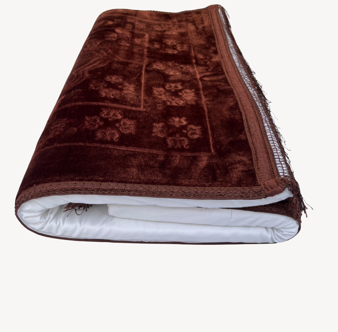 Al Ridwan Comfort Memory Foam Prayer Mat (Jai Namaz) - Brown