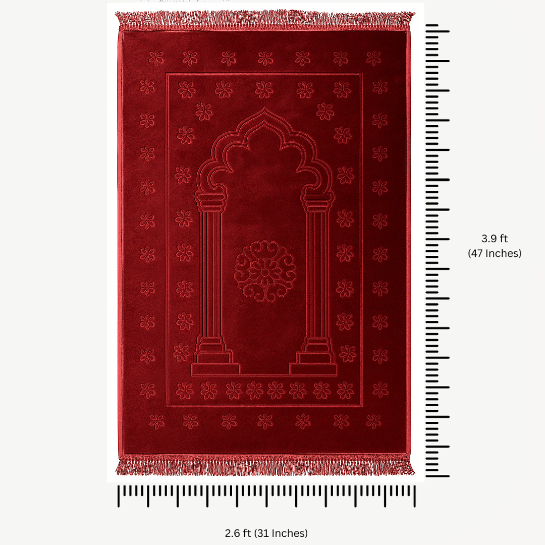 Al Shifa Memory Foam Prayer Mat/ Jai Namaz - Maroon