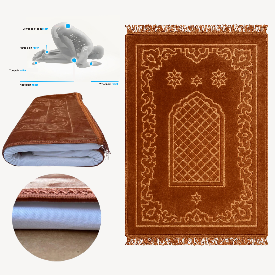 Al Shifa Memory Foam Prayer Mat/ Jai Namaz - Camel